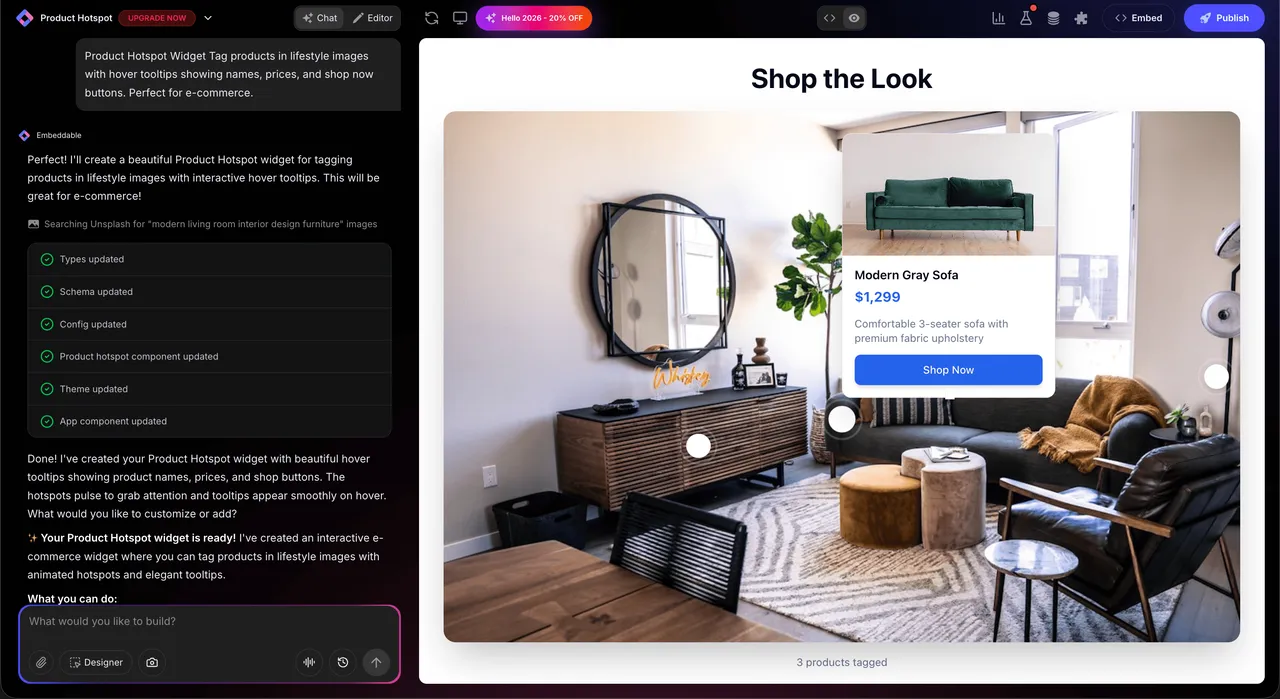 Hotspots brand asset featured on embeddable.co