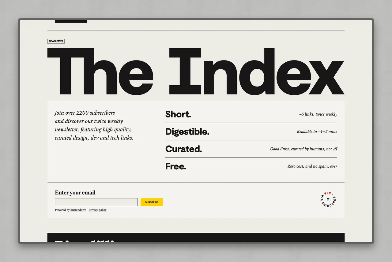 Index brand asset featured on piccalil.li