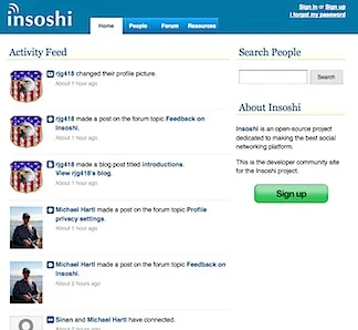 Insoshi brand asset featured on rubyinside.com