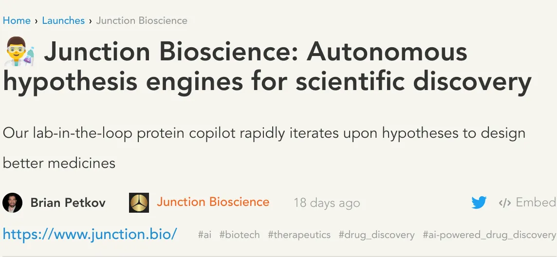 Junction Bioscience brand asset featured on evoailabs.medium.com