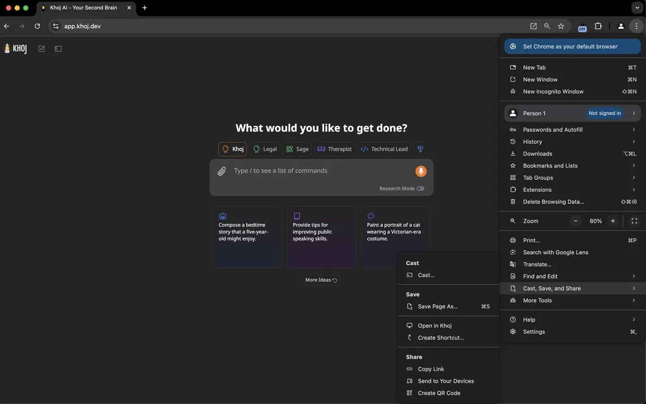 Khoj brand asset featured on docs.khoj.dev