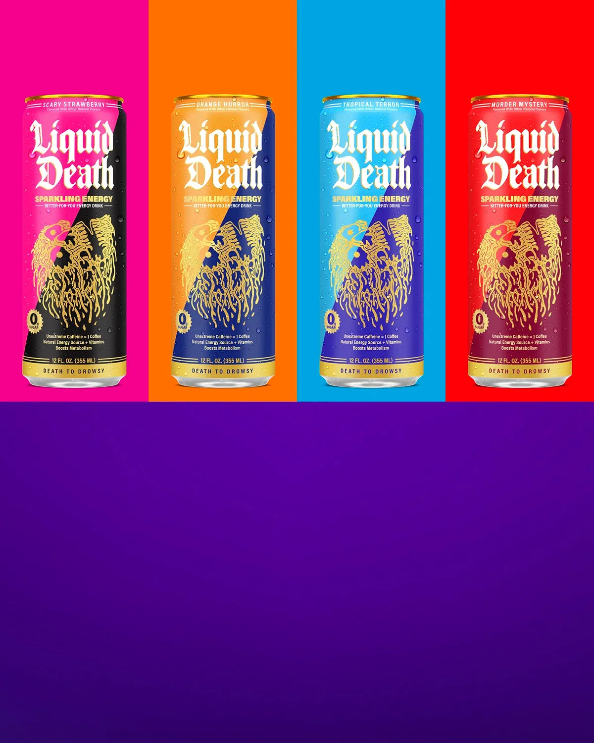 Liquid Death brand asset featured on liquiddeath.com
