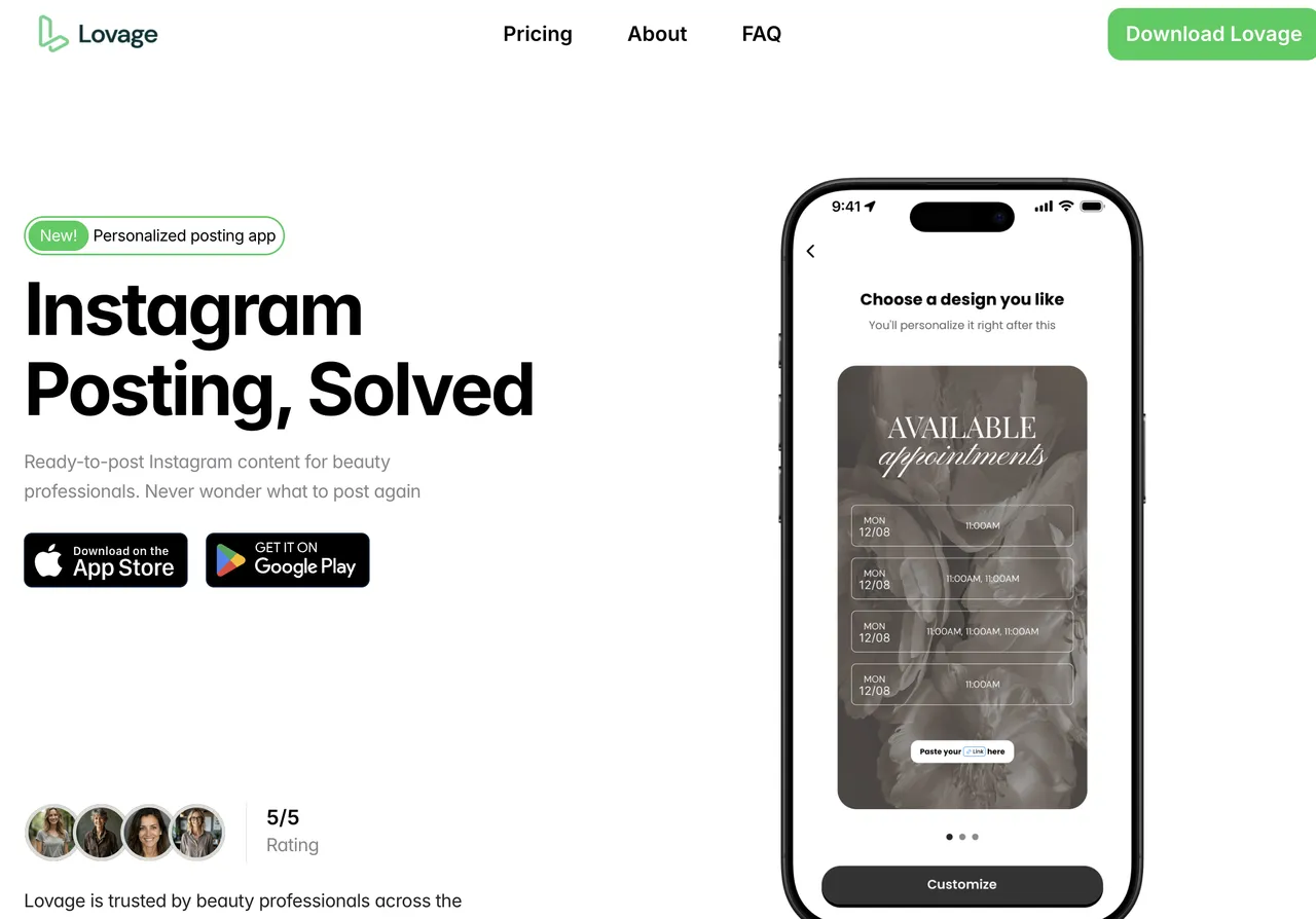 Lovage brand asset featured on getlovage.com