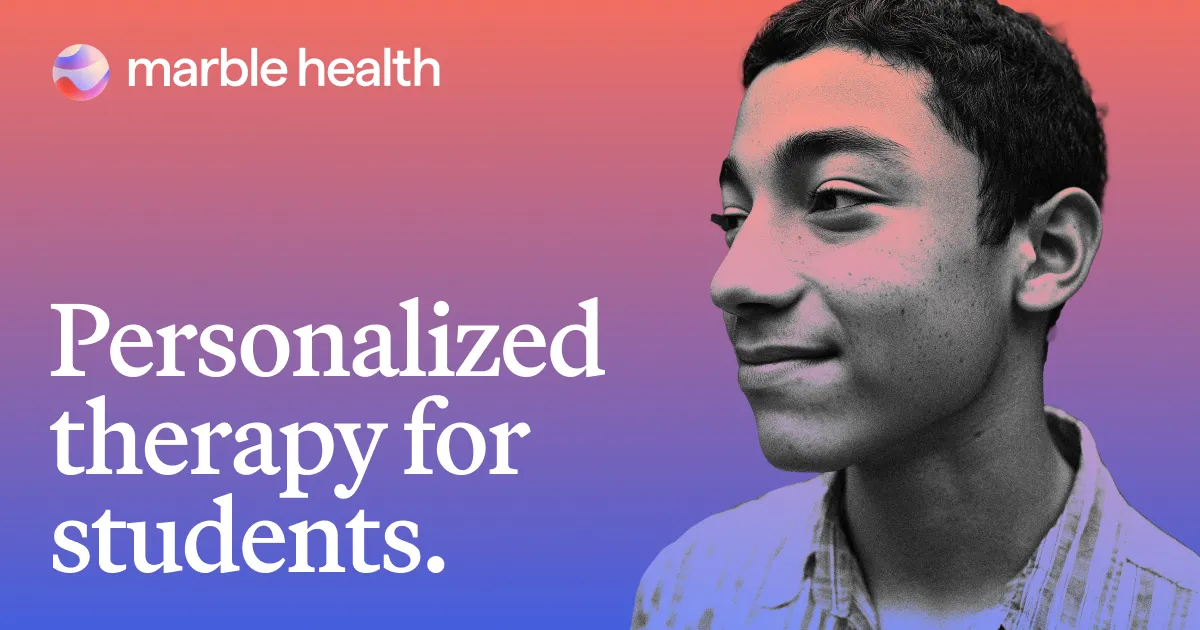 Marble Health brand asset featured on marblehealth.com