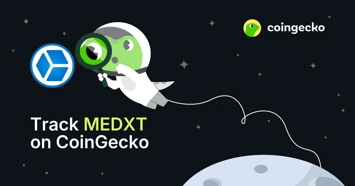 MedXT brand asset featured on coingecko.com