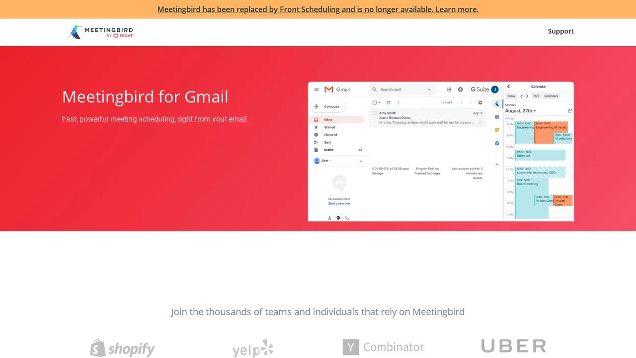Meetingbird brand asset featured on saashub.com
