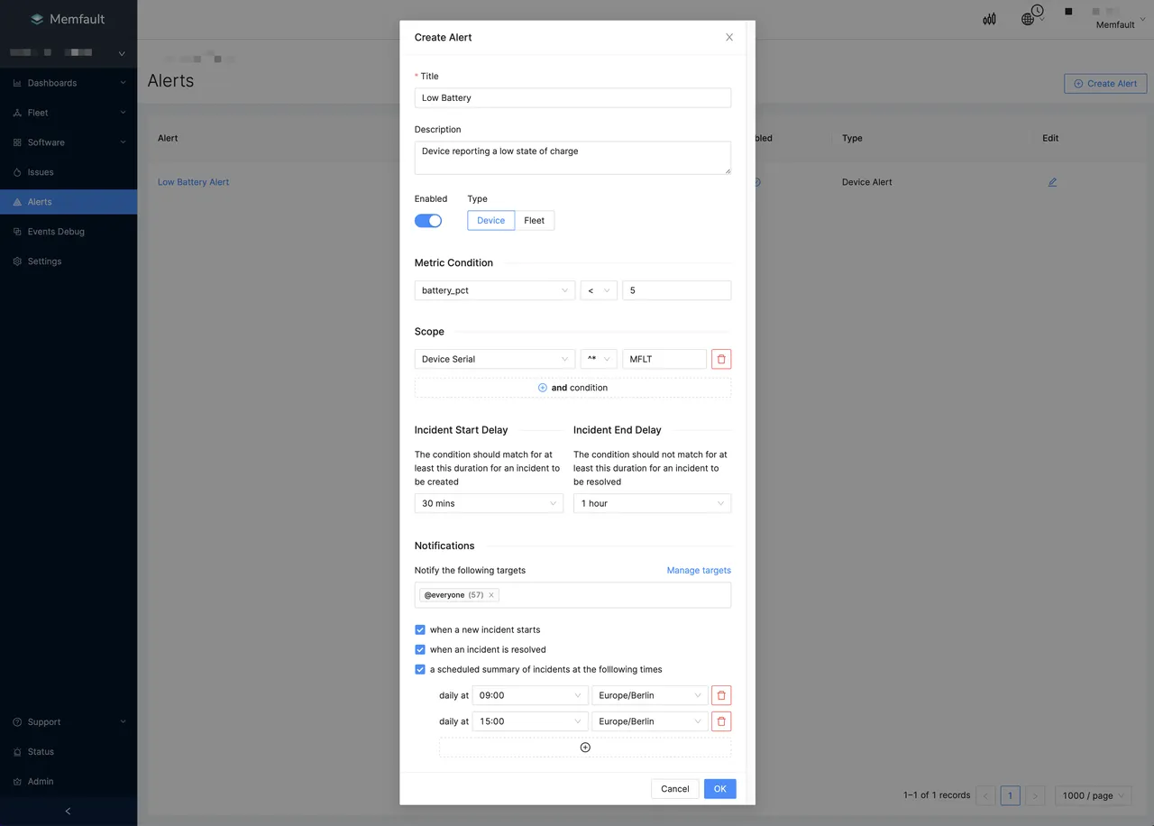 Memfault brand asset featured on docs.memfault.com