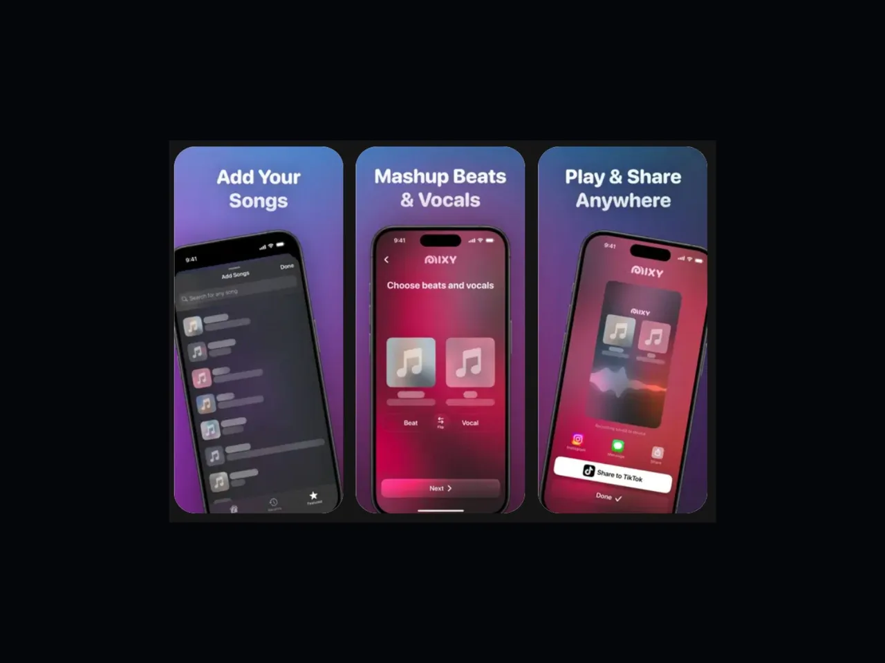 Mixy brand asset featured on musically.com