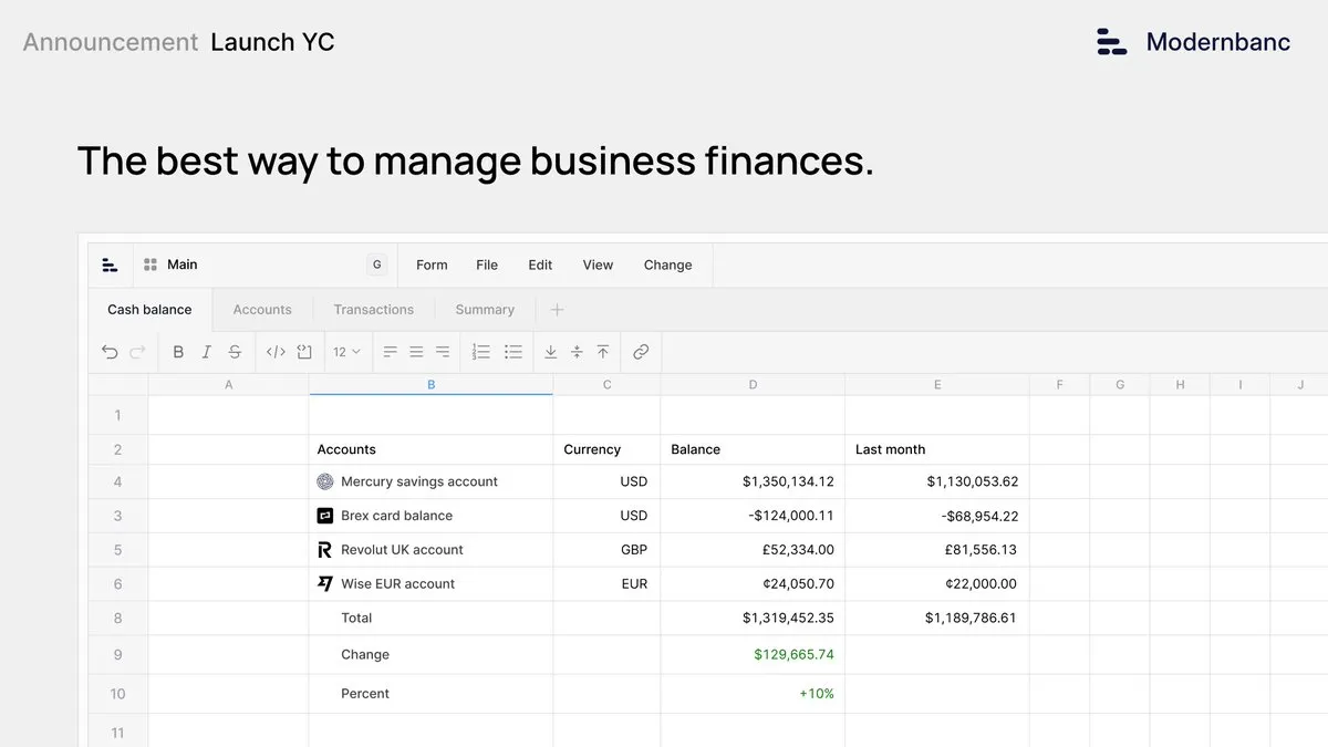 Modernbanc brand asset featured on x.com