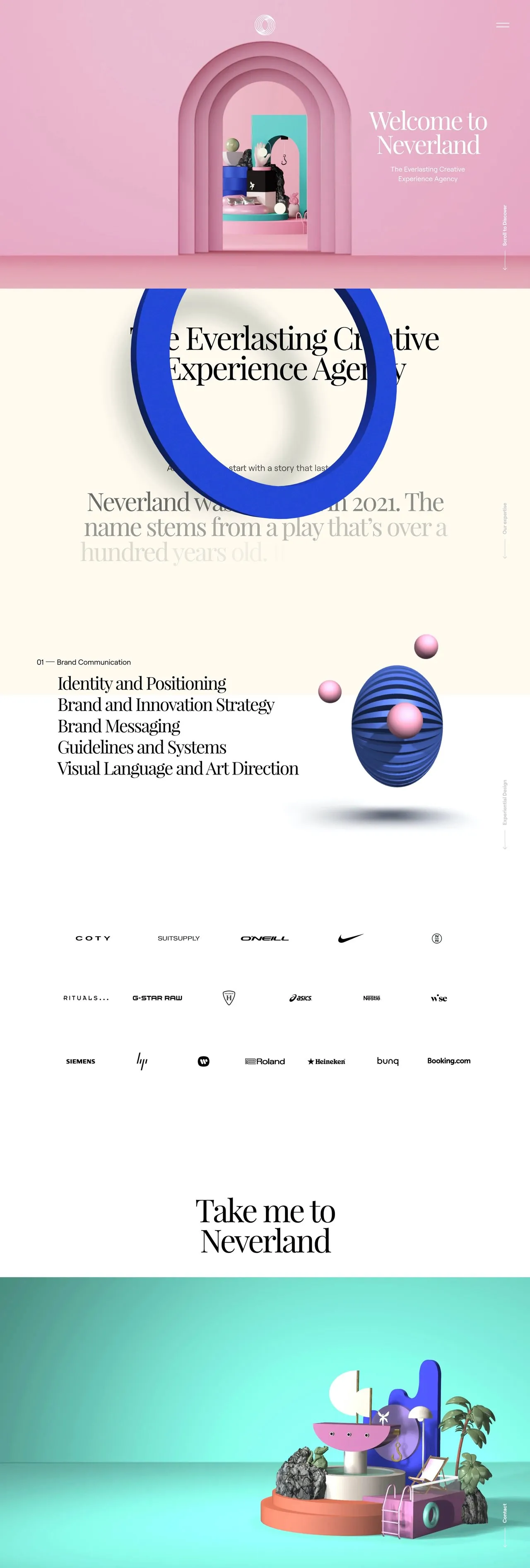 Neverland brand asset featured on onepagelove.com