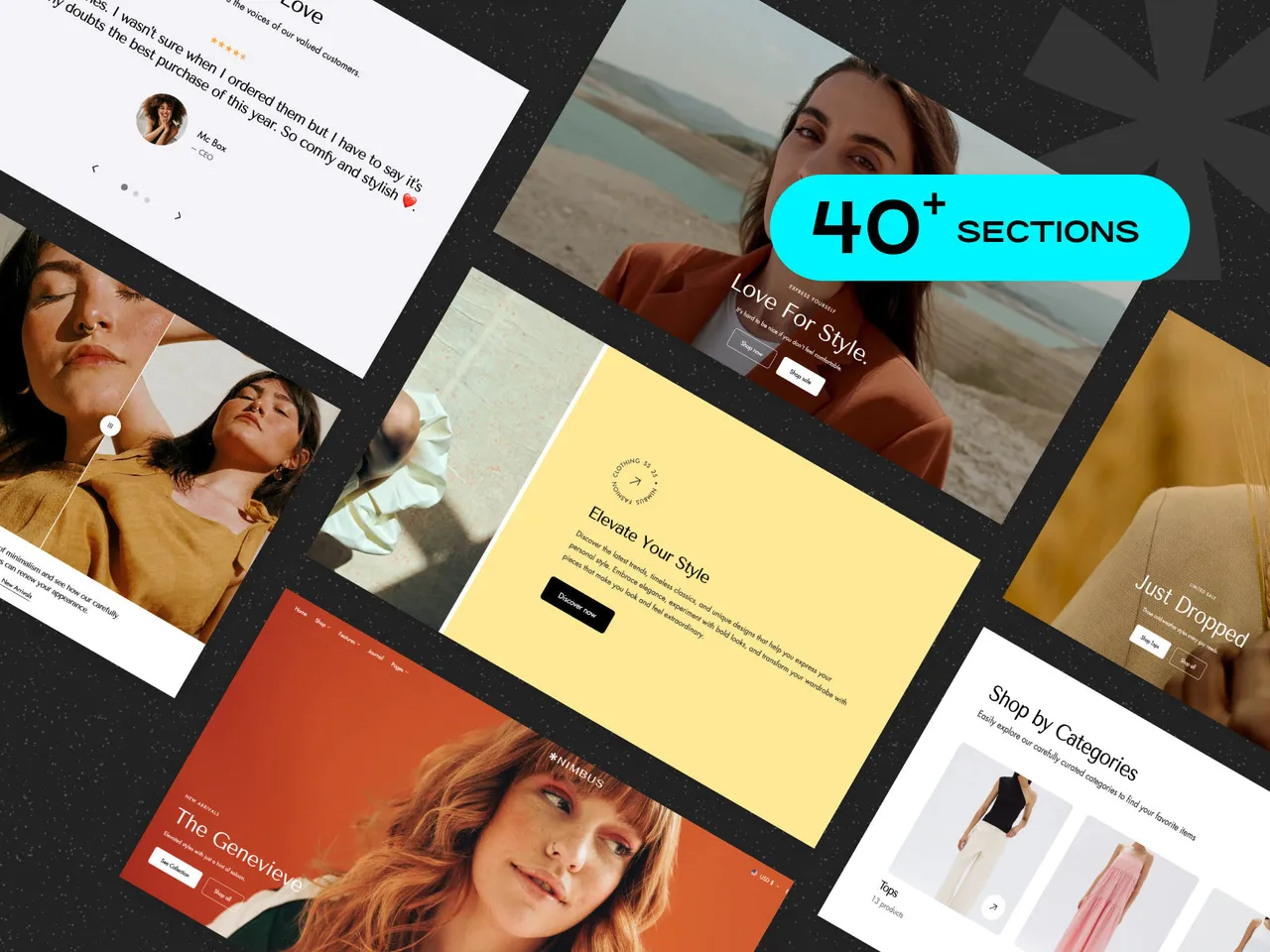 Nimbus brand asset featured on themes.shopify.com