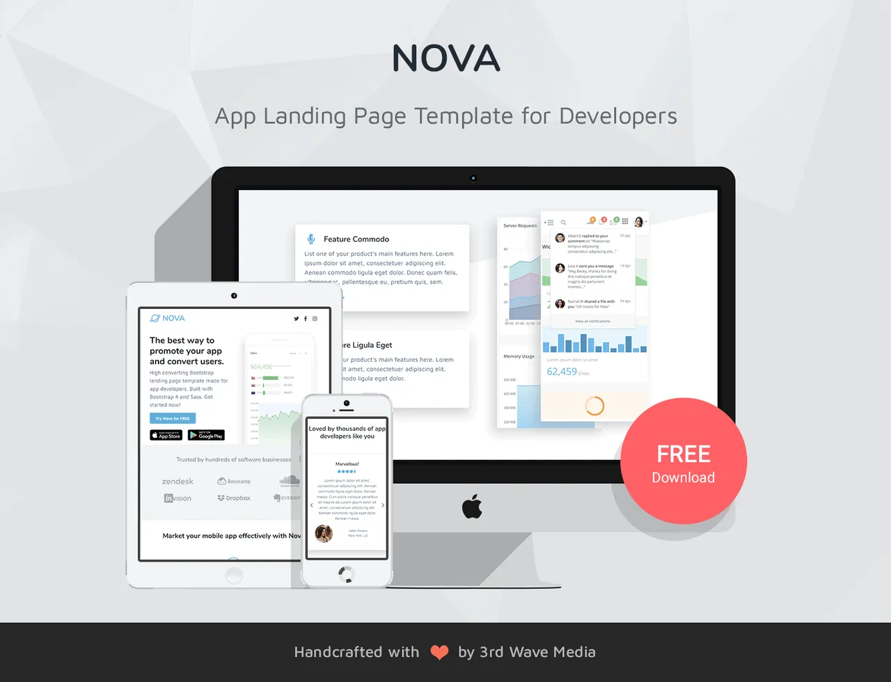 Nova brand asset featured on themes.3rdwavemedia.com