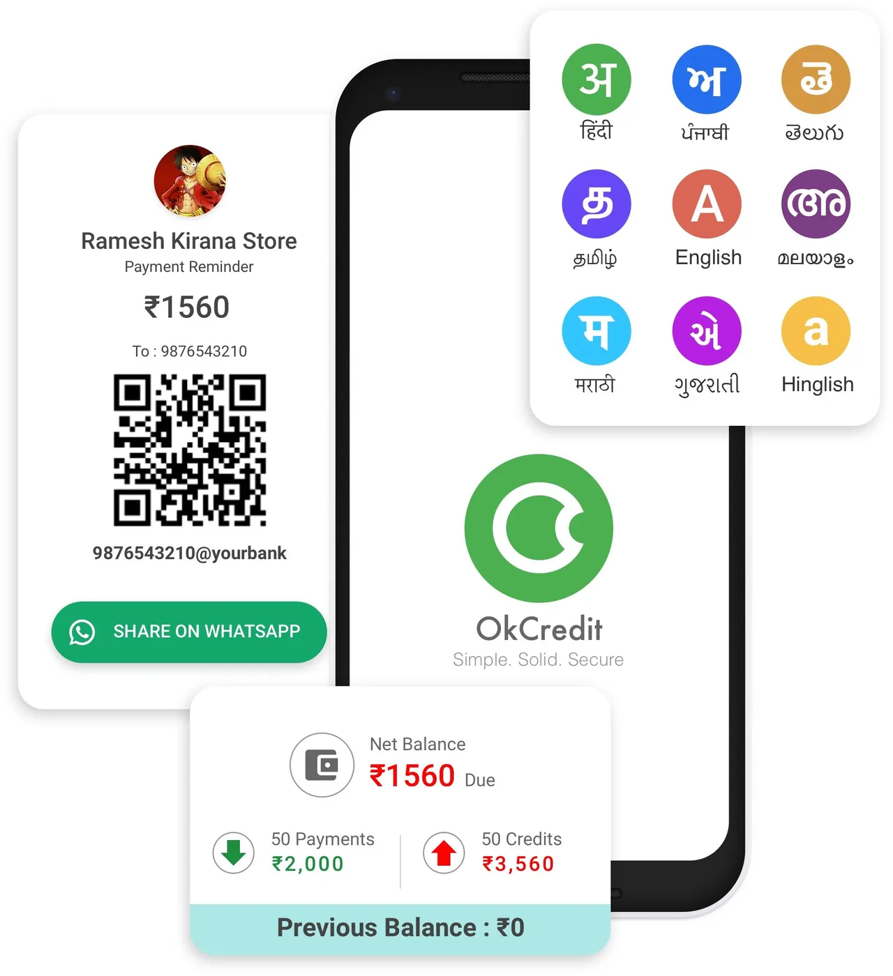 OkCredit brand asset featured on okcredit.in
