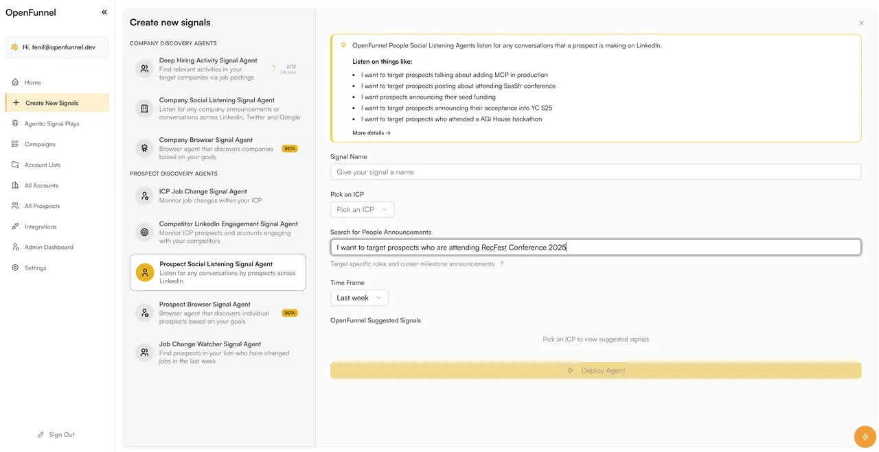 OpenFunnel brand asset featured on docs.openfunnel.dev