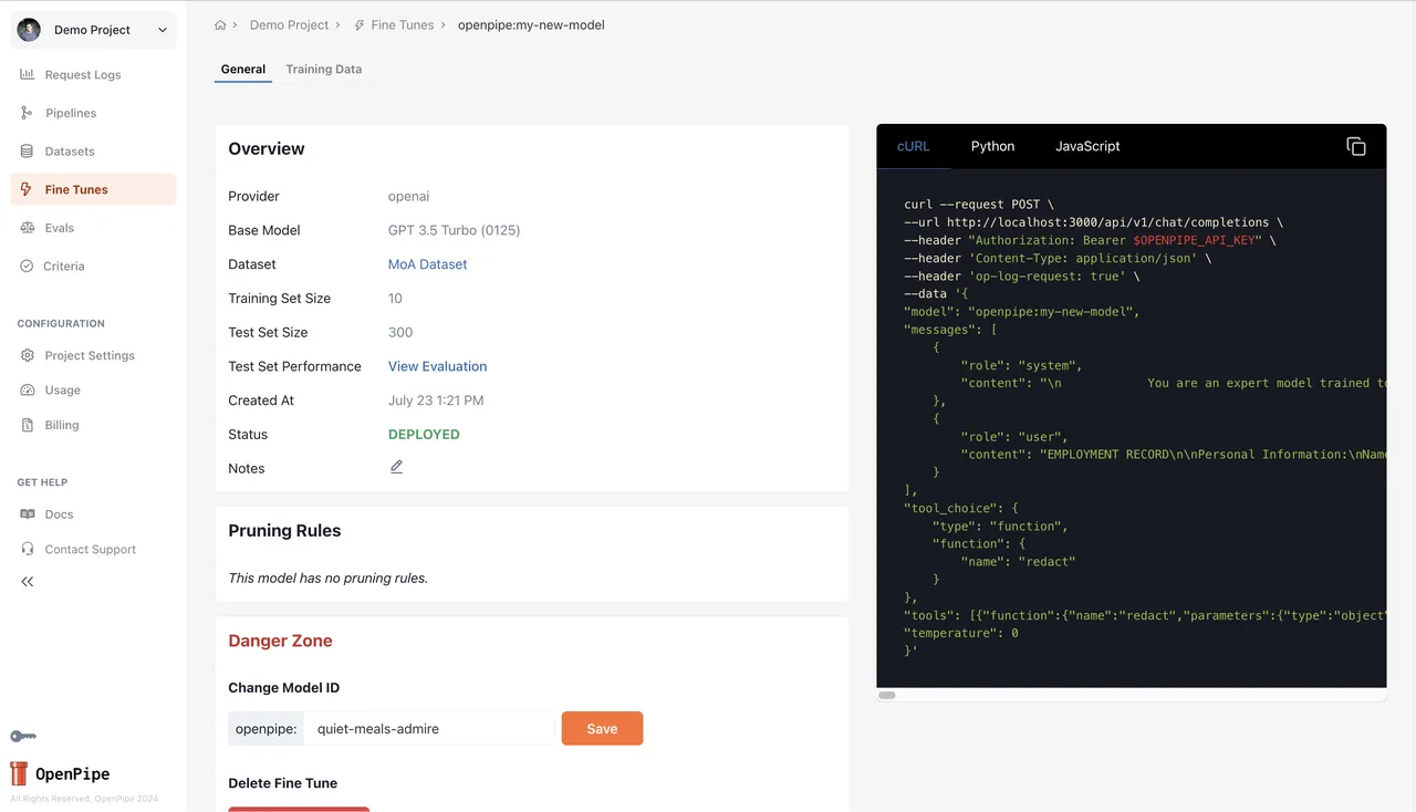 OpenPipe brand asset featured on docs.openpipe.ai