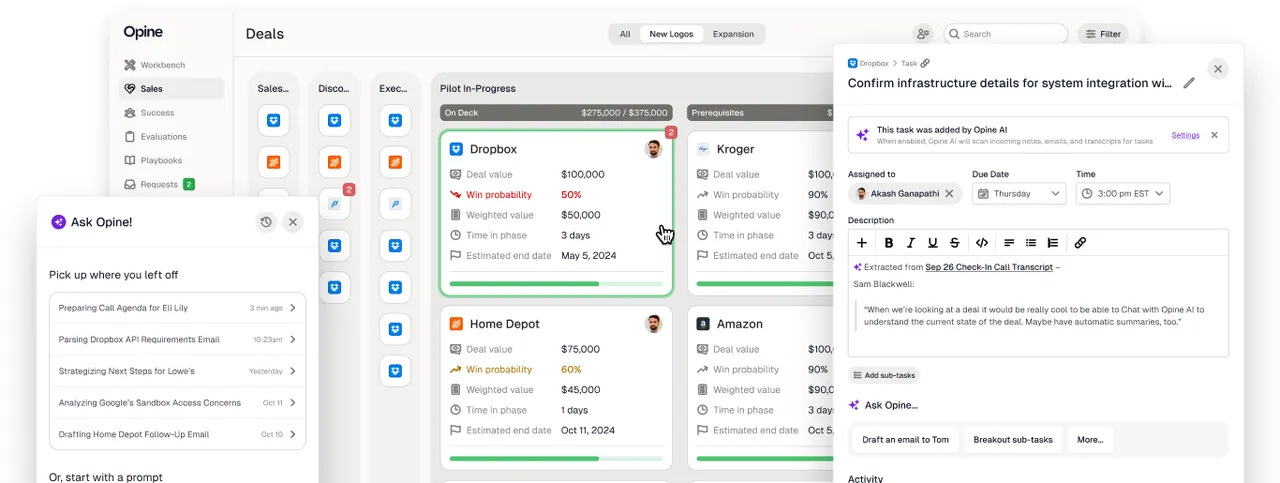 Opine brand asset featured on g2.com
