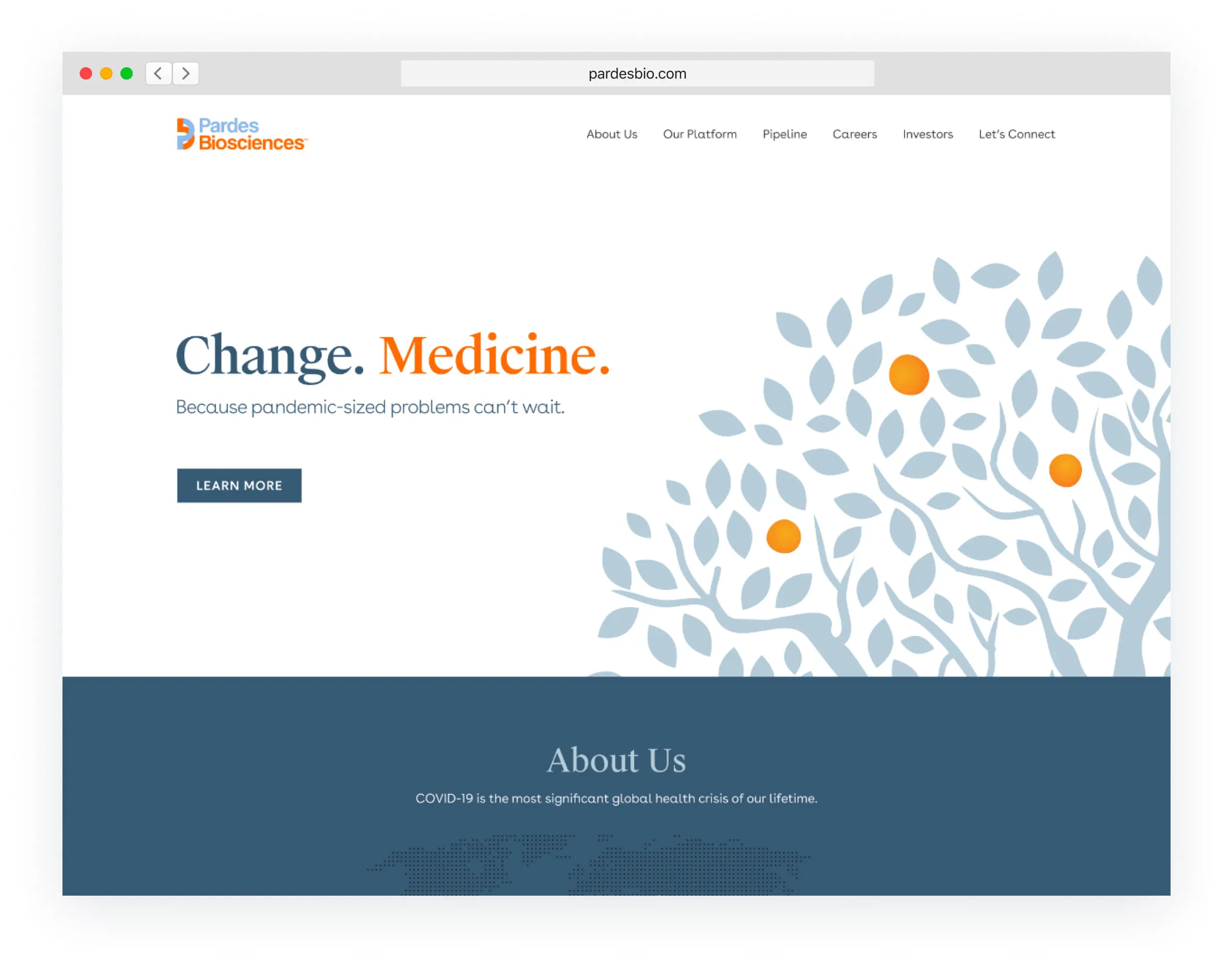 Pardes Biosciences brand asset featured on waterhousebrands.com