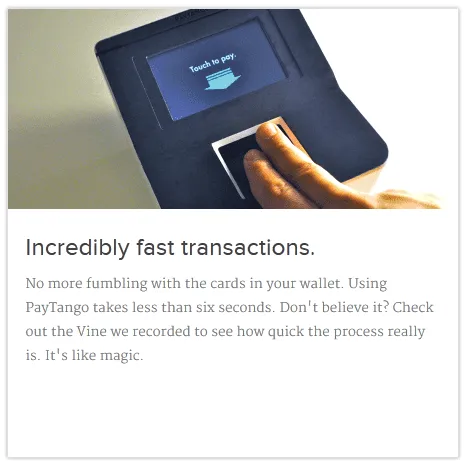 PayTango brand asset featured on copyhackers.com