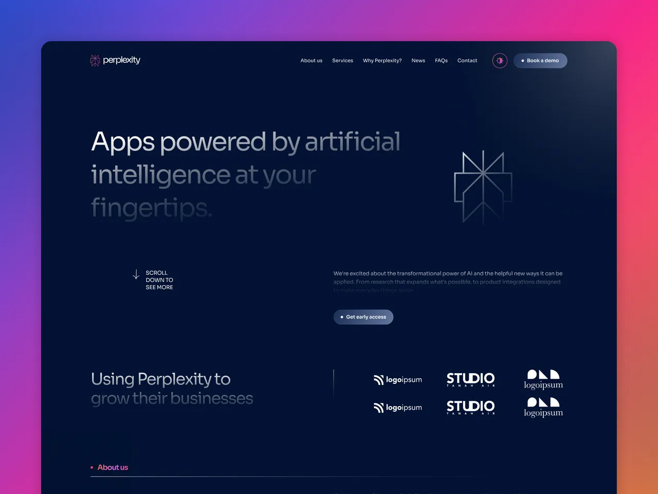 Perplexity brand asset featured on dribbble.com