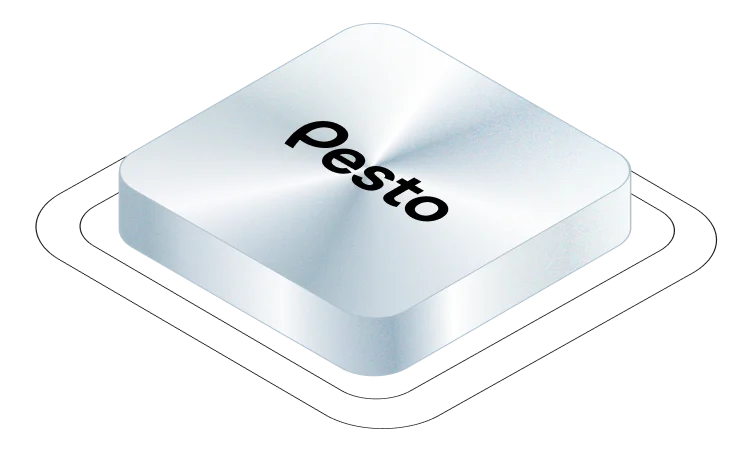 Pesto brand asset featured on getpesto.com