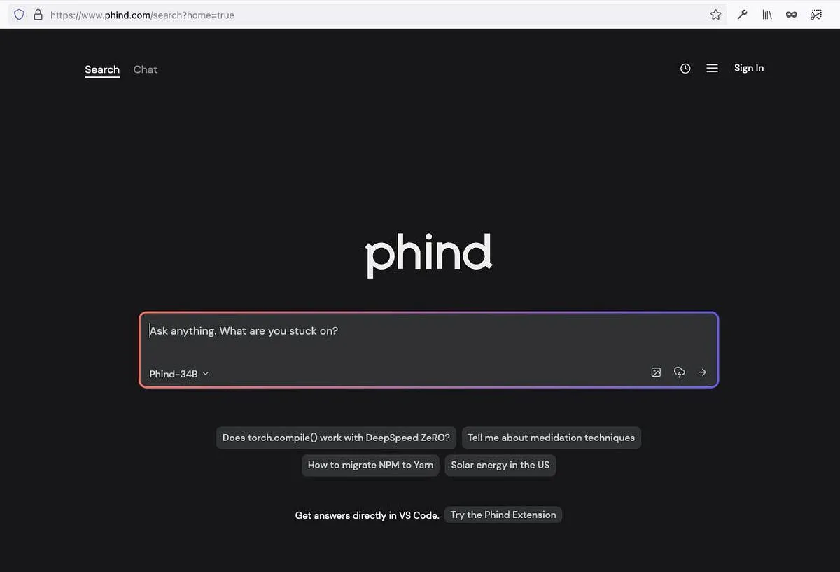 Phind brand asset featured on ratnadeepr.medium.com
