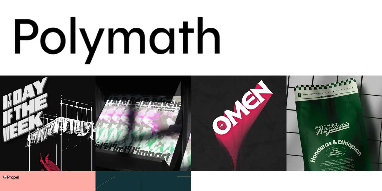 Polymath brand asset featured on fontsinuse.com