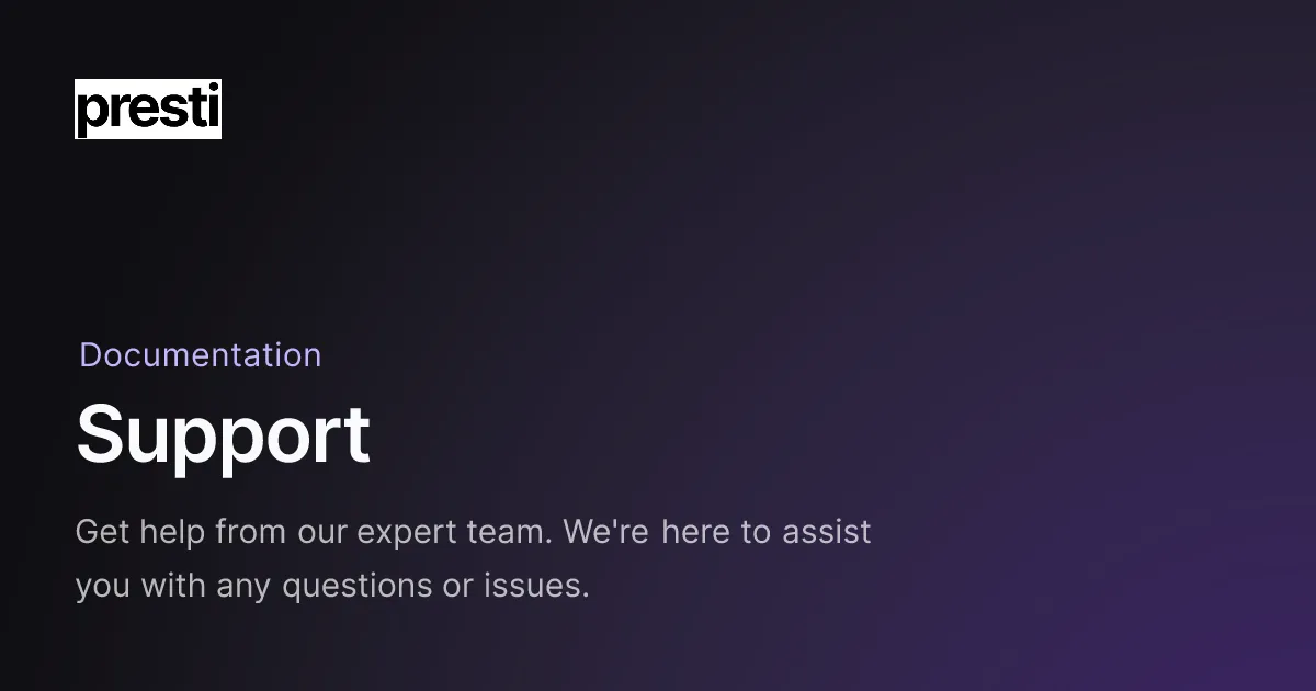 Presti AI brand asset featured on docs.presti.ai