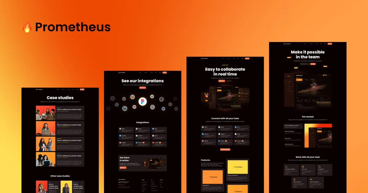 Prometheus brand asset featured on webflow.com
