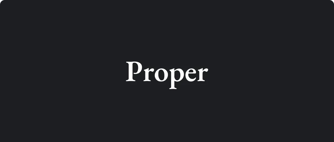 Proper brand asset featured on properfinance.io