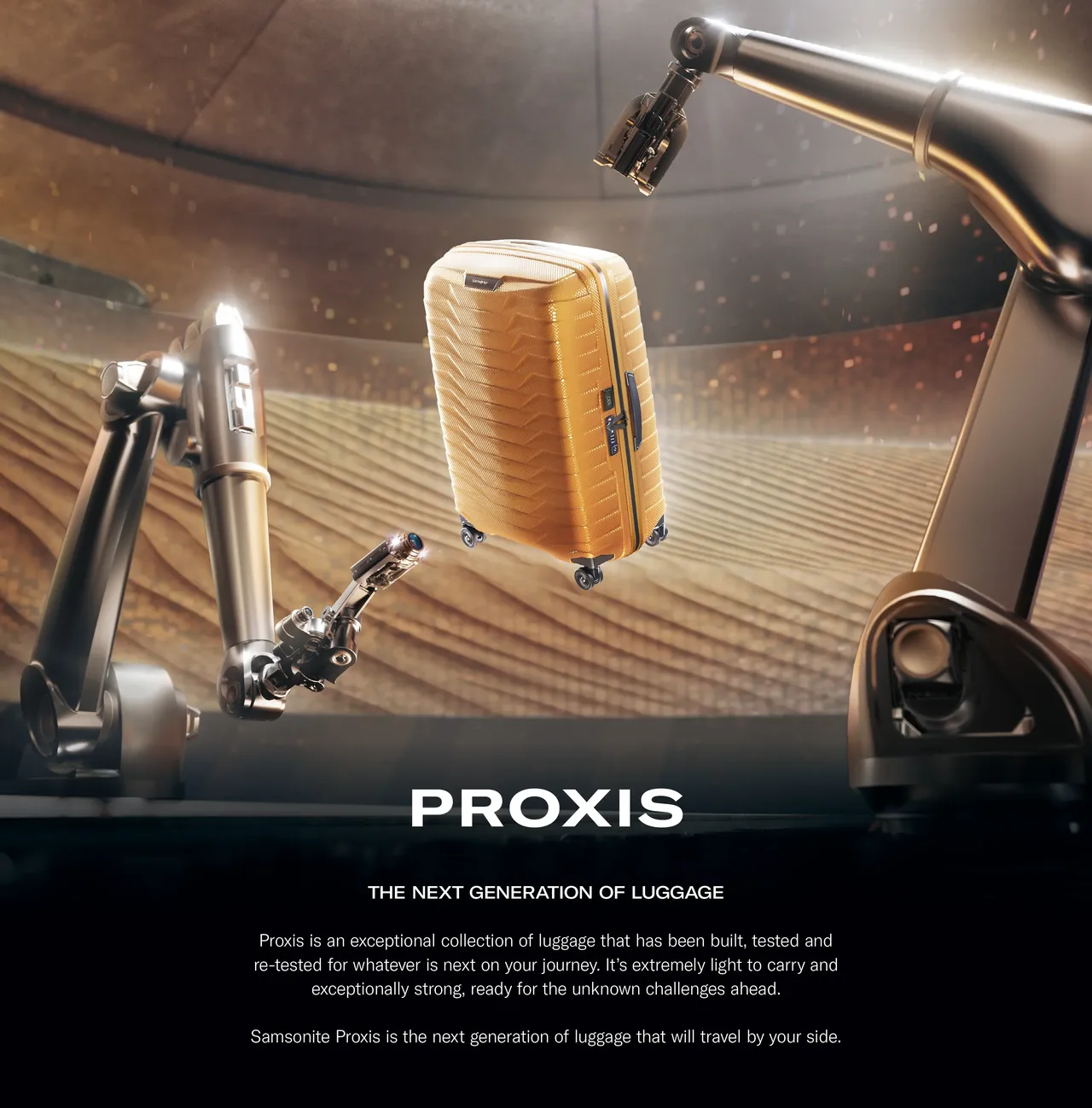 Proxis brand asset featured on samsonite.com.au