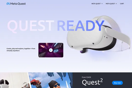 Quest brand asset featured on webflow.com