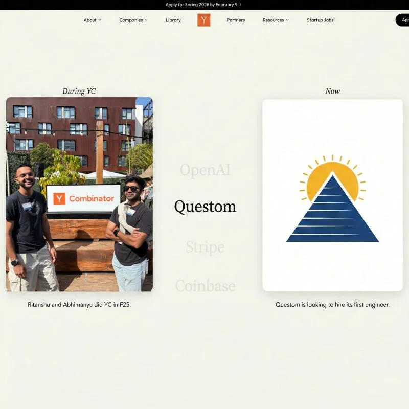 Questom brand asset featured on linkedin.com