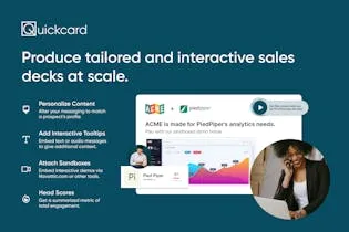 Quickcard brand asset featured on producthunt.com