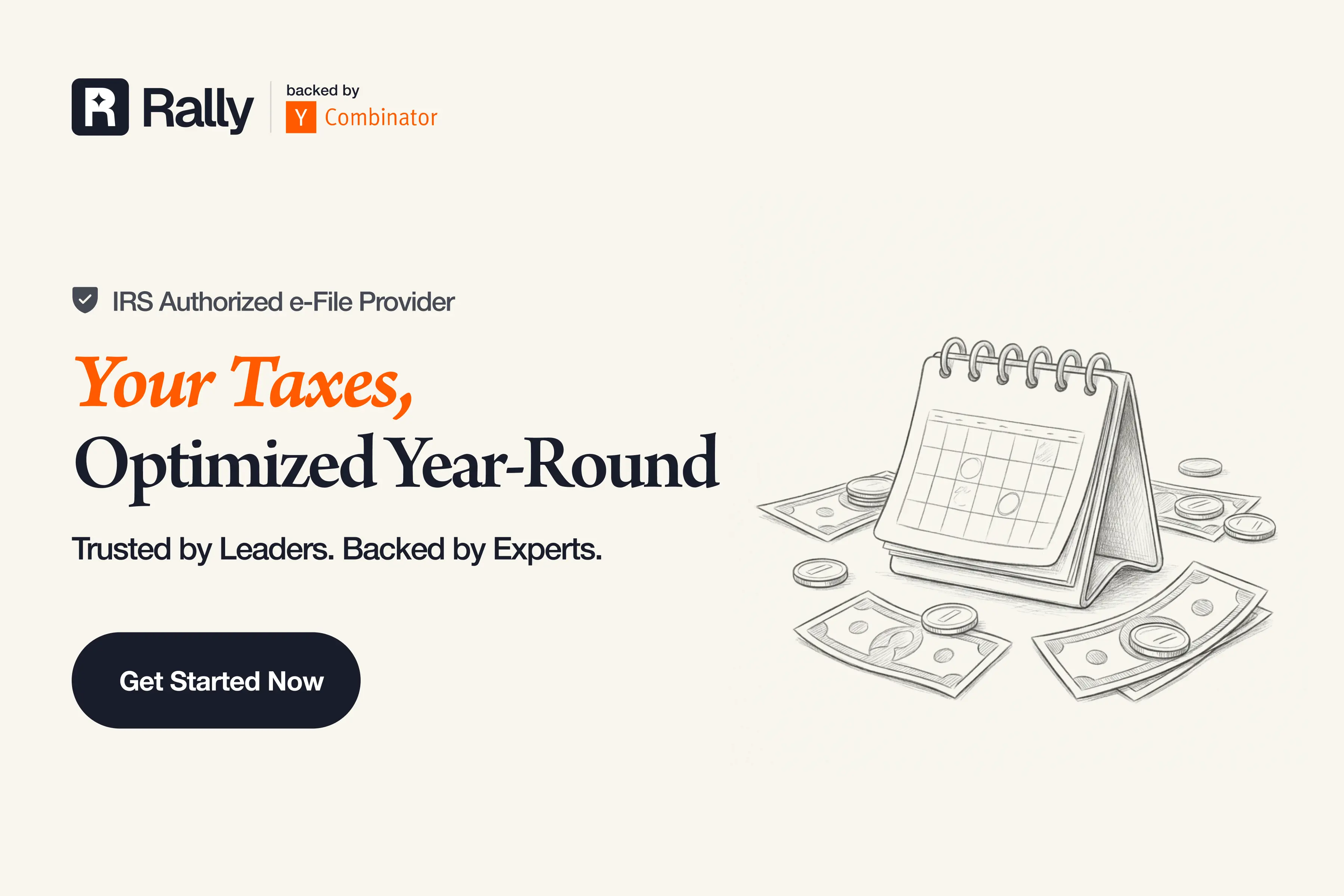 Rally Tax brand asset featured on rally.tax