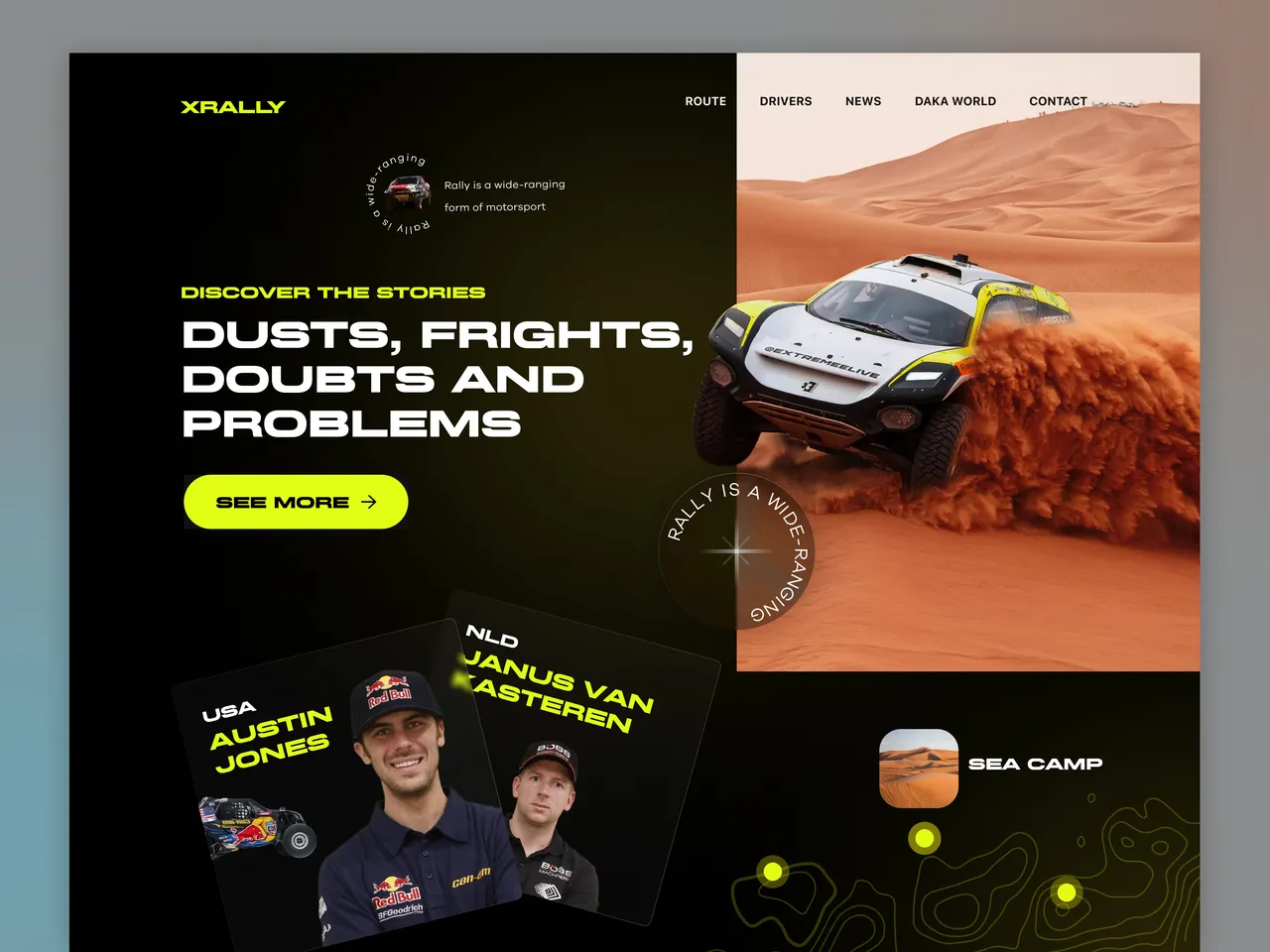 Rally brand asset featured on dribbble.com