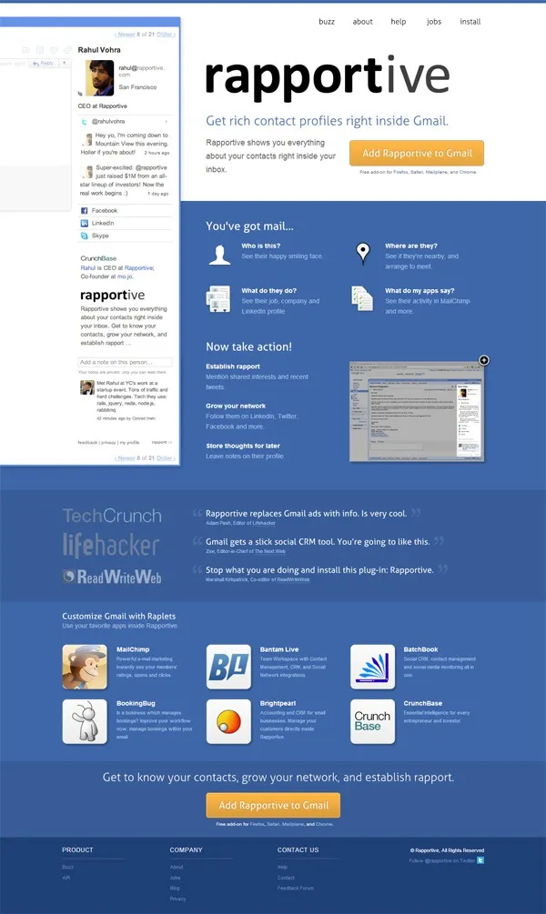 Rapportive brand asset featured on webfx.com