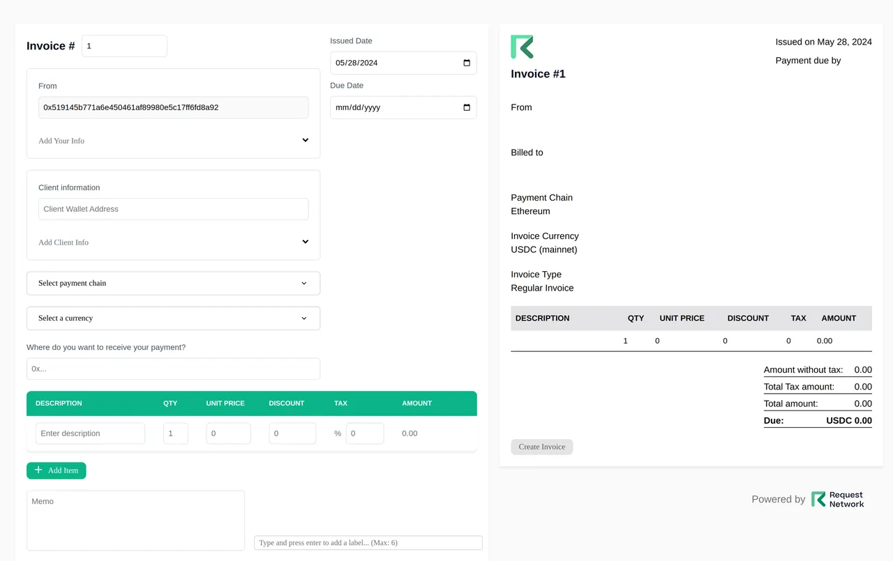 Request Network brand asset featured on docs.request.network