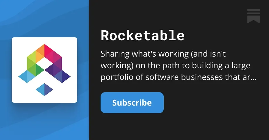 Rocketable brand asset featured on rocketable.substack.com