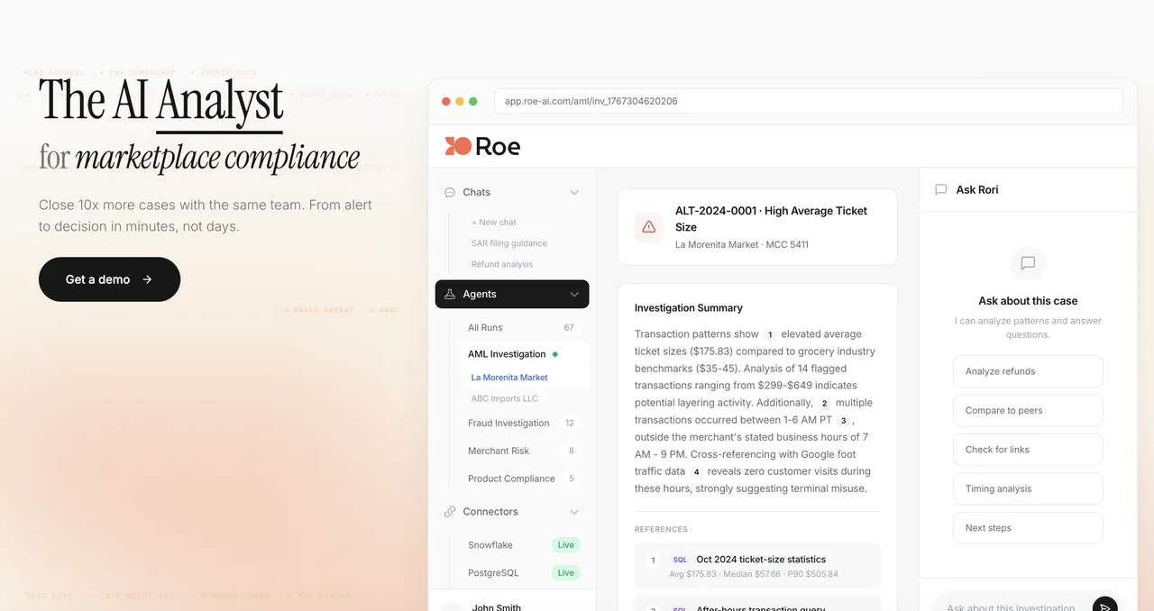 ROE brand asset featured on getroe.ai