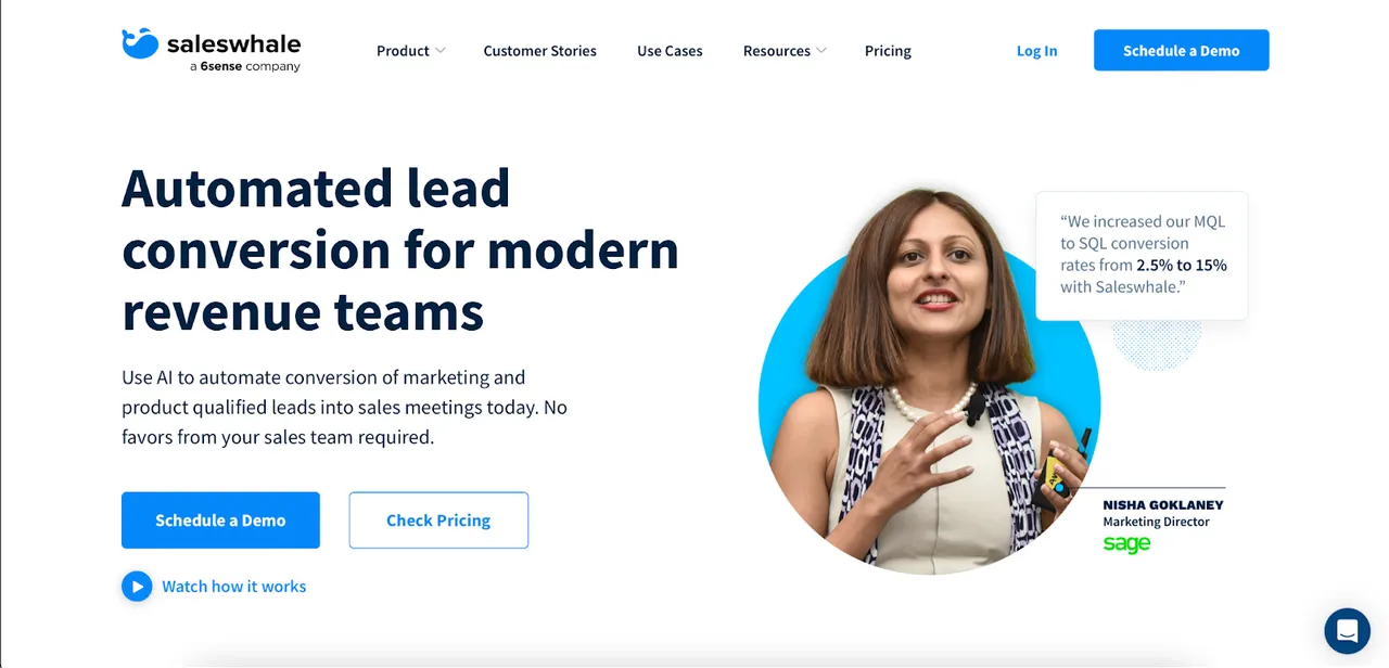 Saleswhale brand asset featured on lunas.consulting