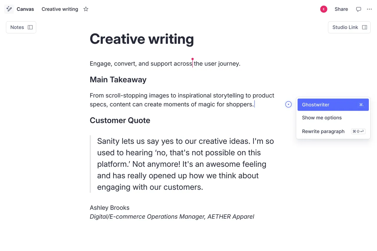 Sanity brand asset featured on sanity.io