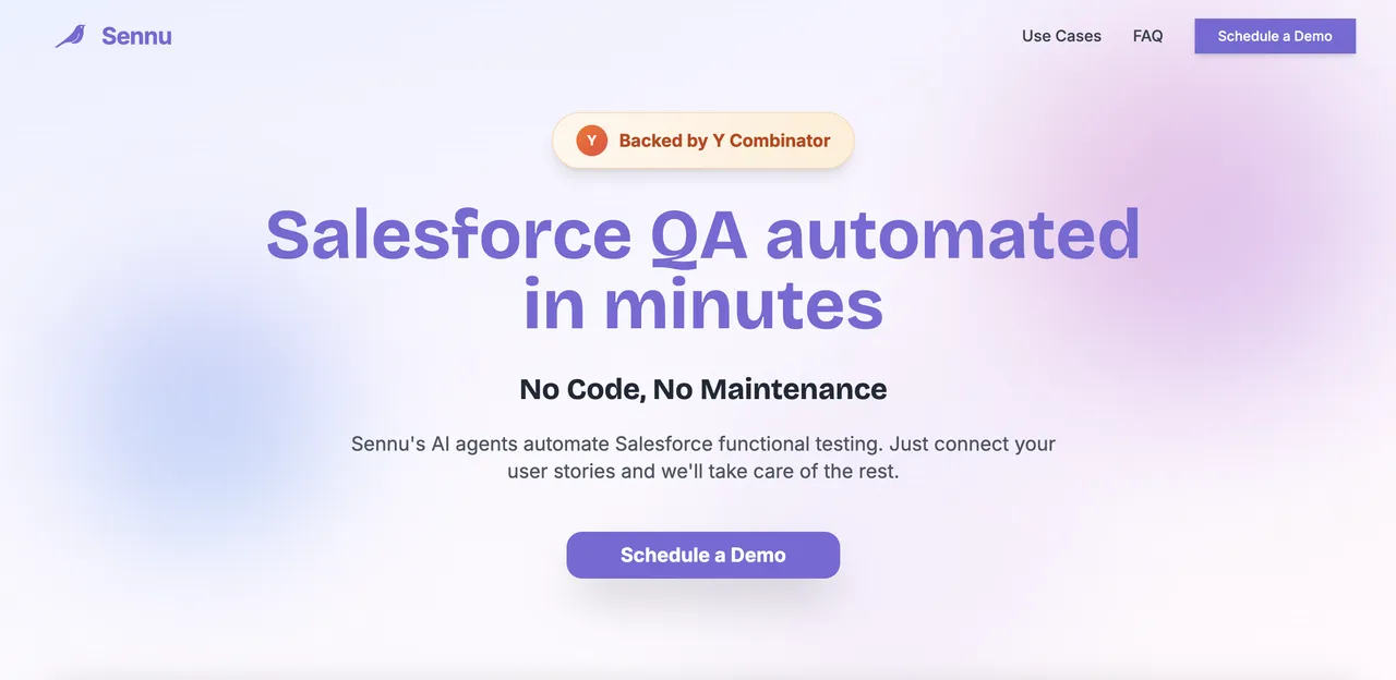 Sennu AI brand asset featured on producthunt.com