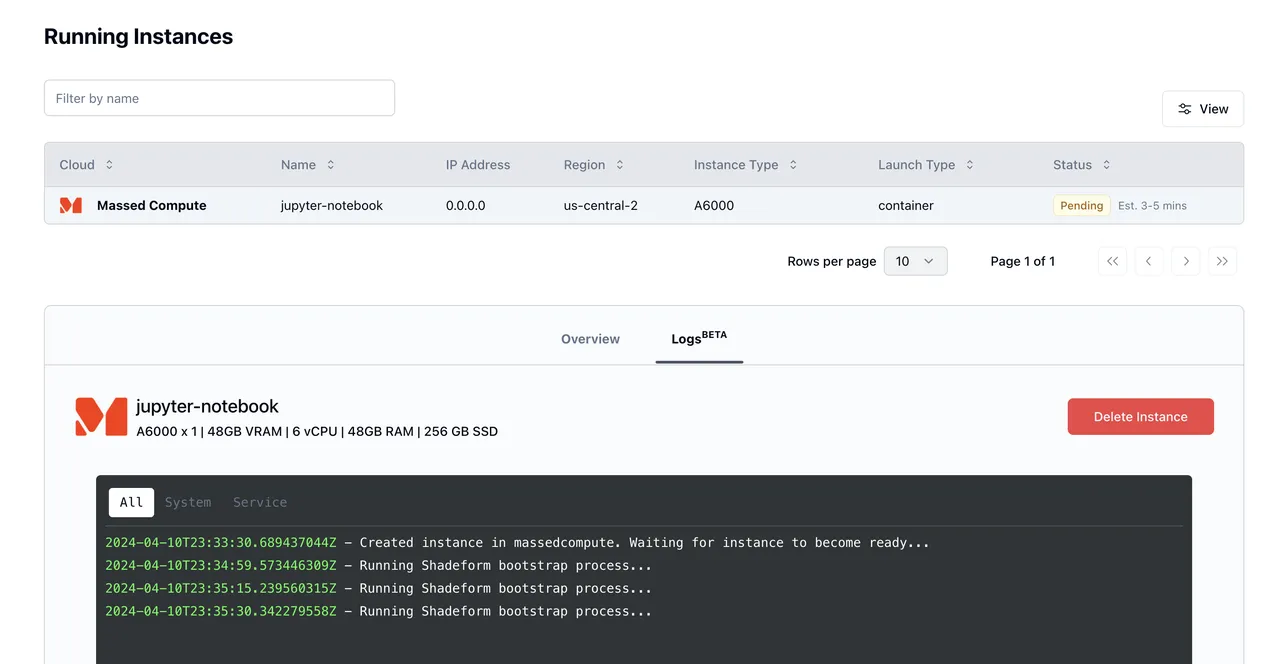 Shadeform brand asset featured on docs.shadeform.ai