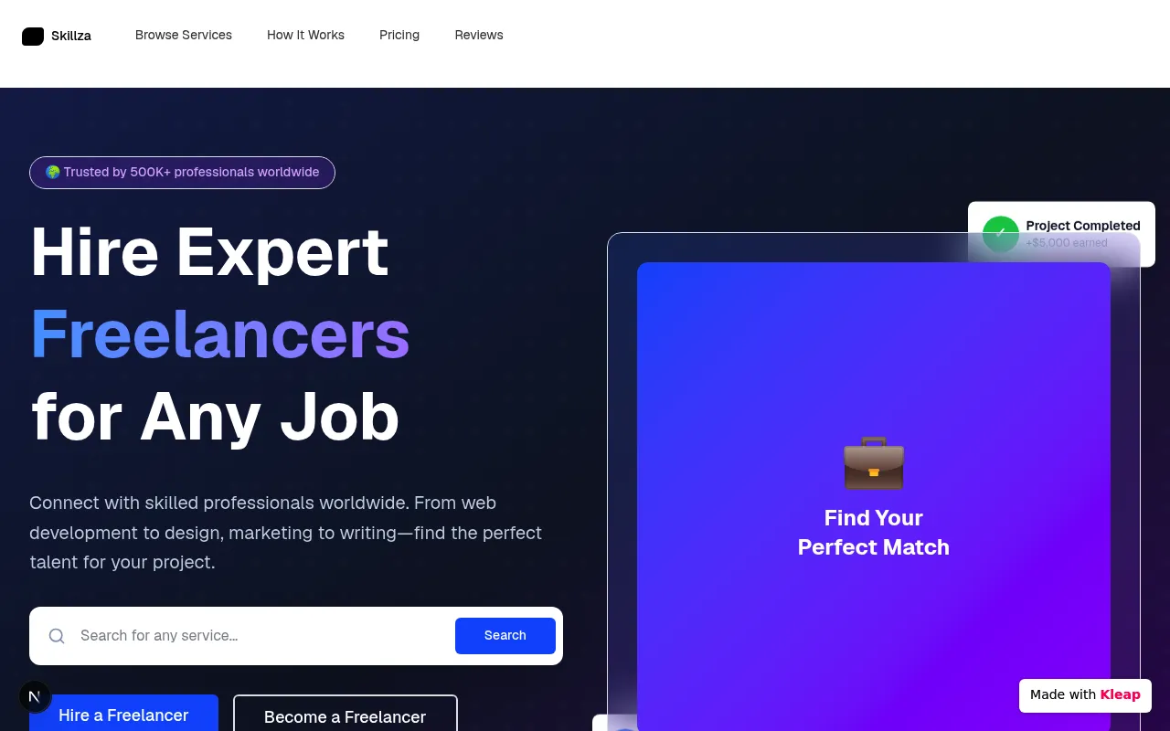 Skillza brand asset featured on kleap.co