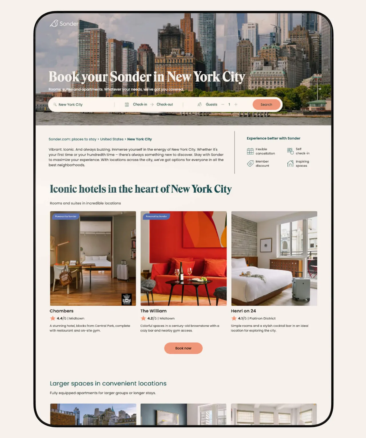 Sonder brand asset featured on andreabesnard.com