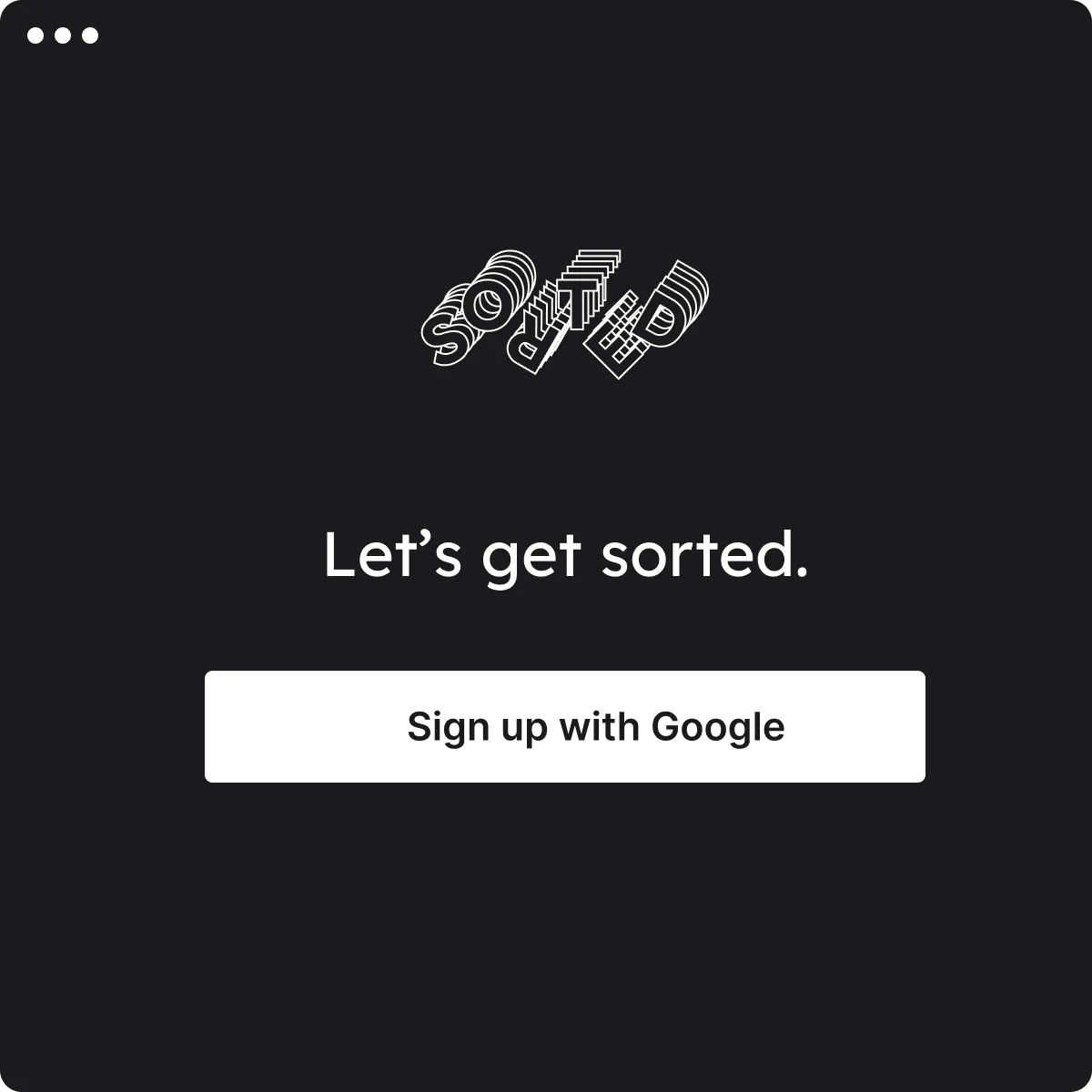 Sorted brand asset featured on sorted-lp.webflow.io
