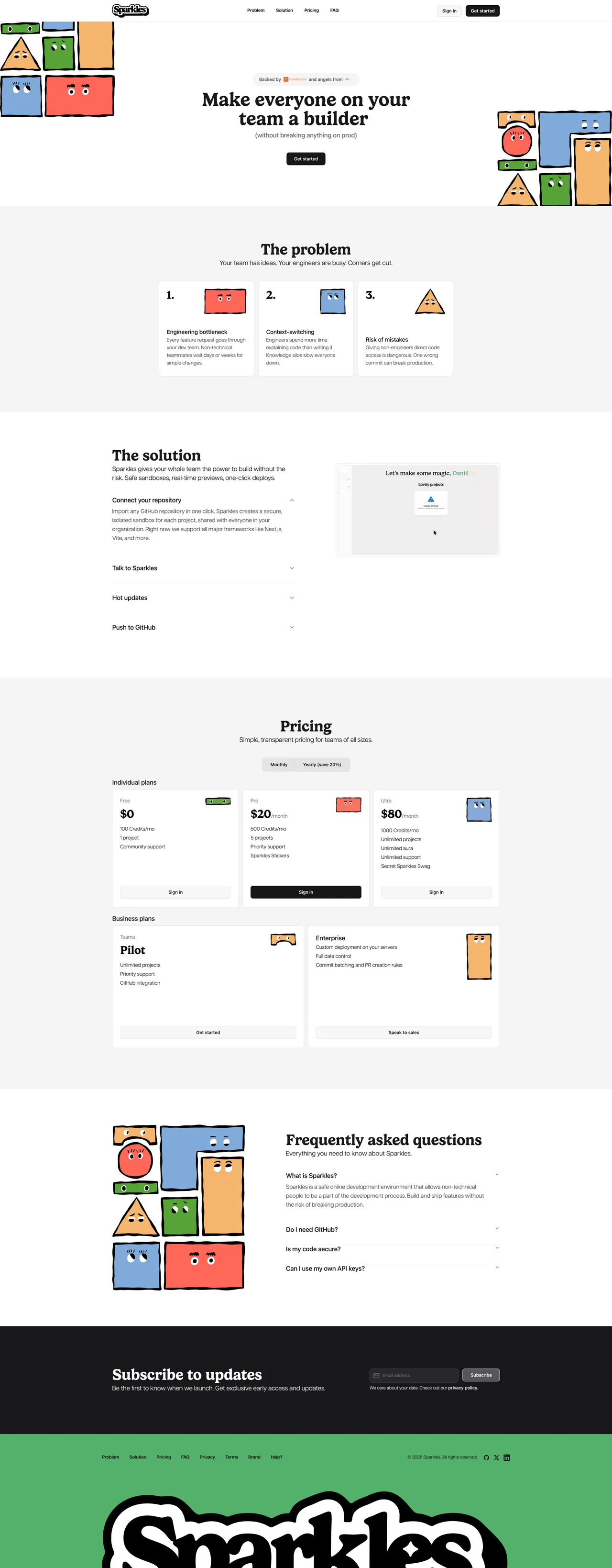 Sparkles brand asset featured on lapa.ninja