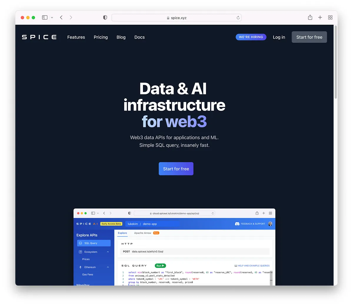 Spice Data brand asset featured on blog.spice.ai