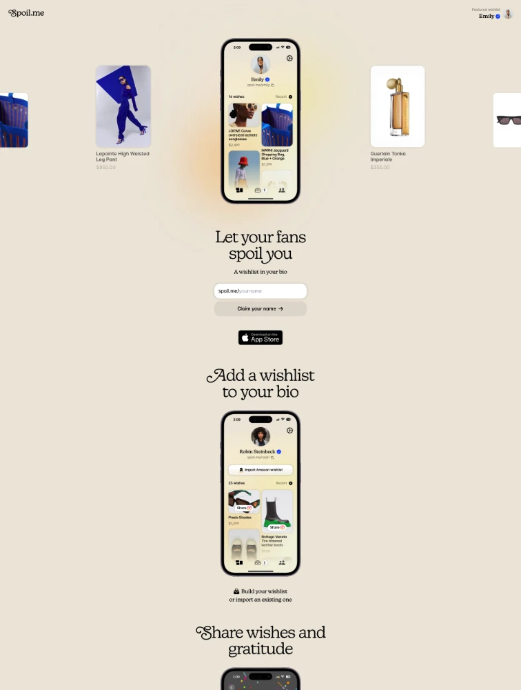 Spoil brand asset featured on lapa.ninja