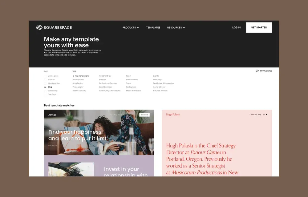 Squarespace brand asset featured on squarespace.com
